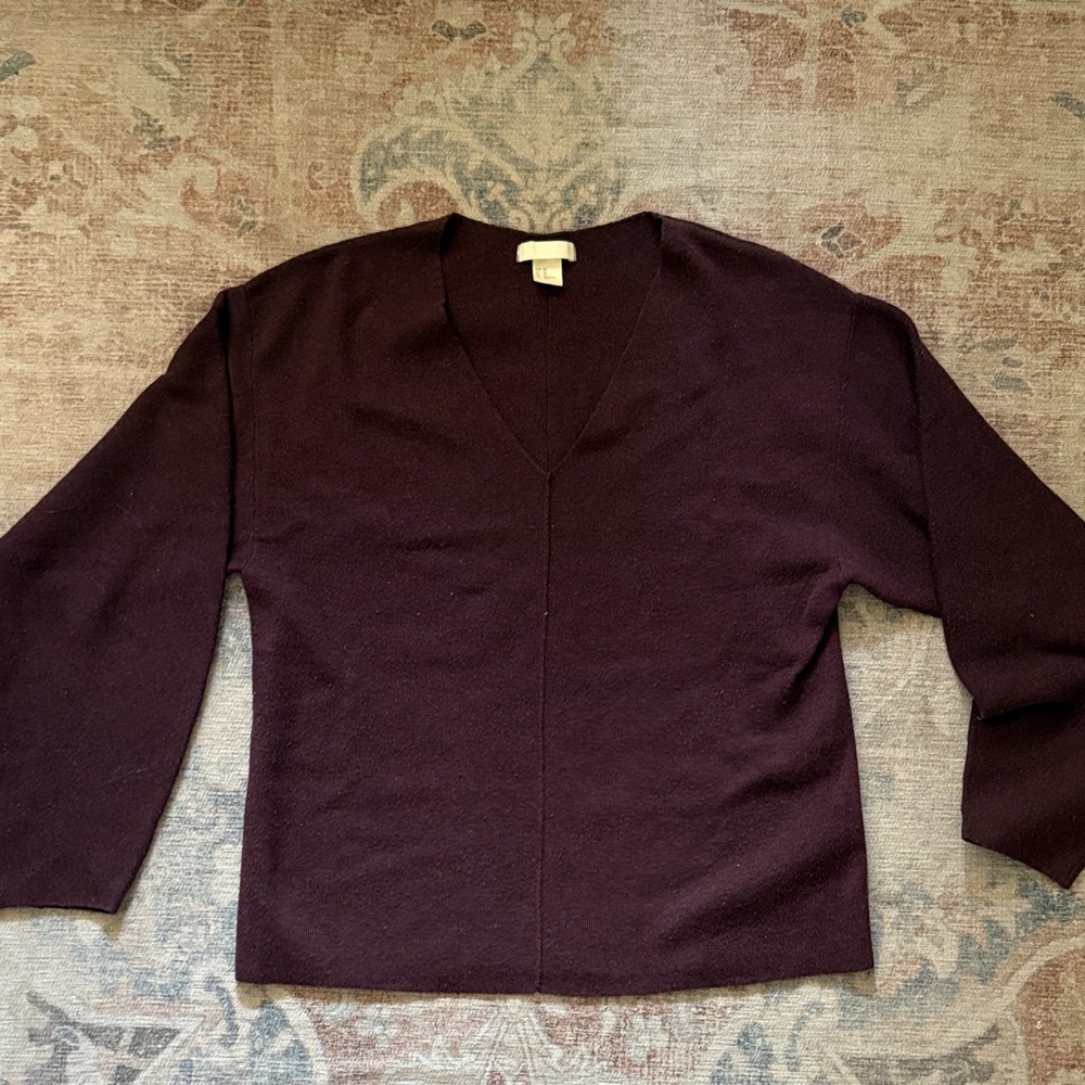 H&M Deep Purple V-Neck Sweater